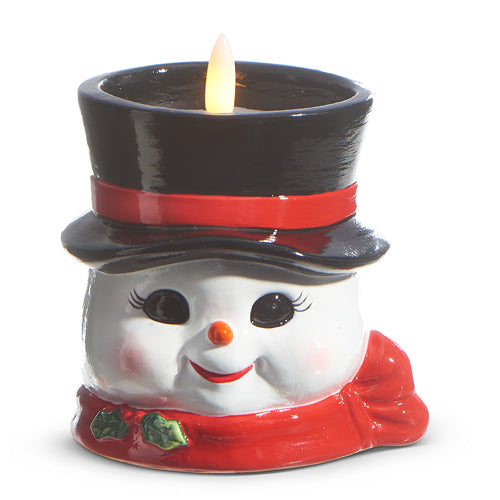 Raz Imports 2023 Vintage Farmhouse 4" Snowman Candle