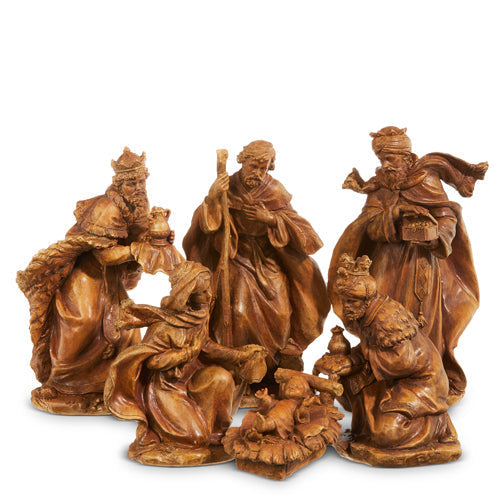 Raz Imports 2023 Holiday House 8.25" Matte Bronze Nativity, Set of 6