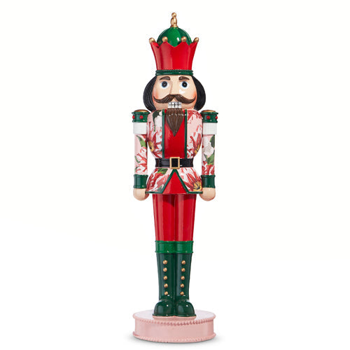 Raz Imports 2023 Charming Holiday 15.75" Poinsettia Nutcracker