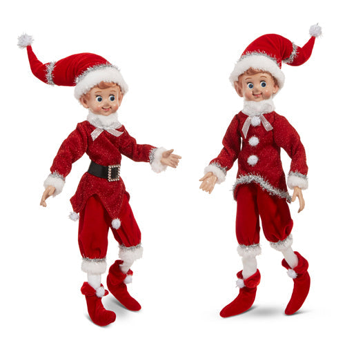 Raz Imports 2023 Holiday Cheers 16" Vintage Posable Elf, Asst of 2