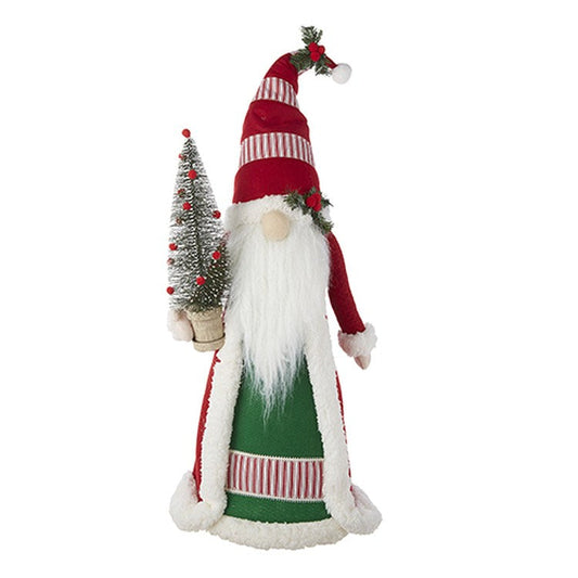 Raz Imports 2022 26.5" Countryside Cardinal Gnome Holding Tree