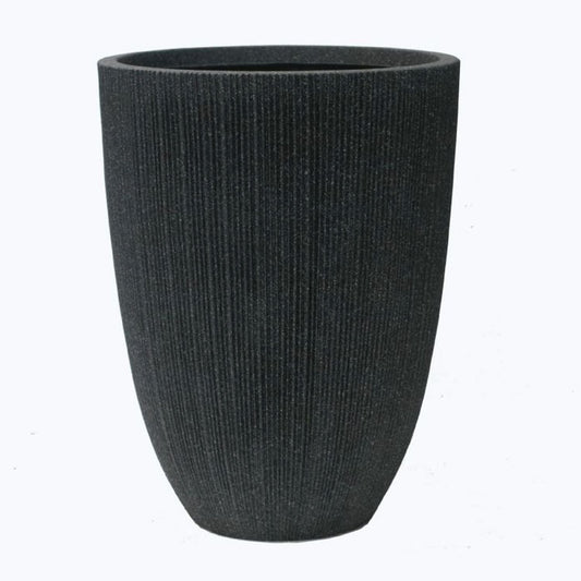 Regency International Fiber Rsn Grooved Tall Planter 14.5"Dx19"T