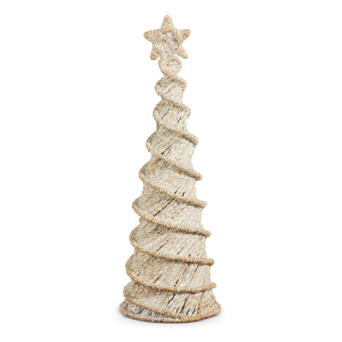 Raz Imports 2023 Natural Noel 20" Whitewash Spiral Woven Tree