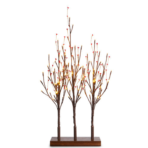 Raz Imports Lights 2023 30" Three Tree Berry Lighted Grove