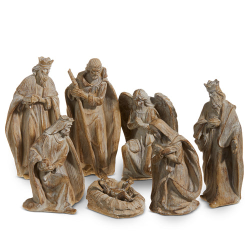 Raz Imports 2023 Natural Noel 6.75" Nativity, Set of 7