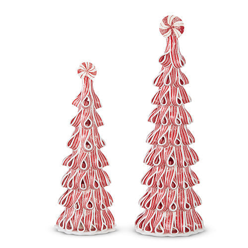 Raz Imports 2023 Jingle & Cocoa 17.25" Ribbon Candy Trees, Set of 2