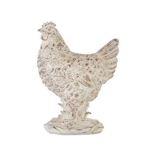 Raz Imports Boxwood 10" Whitewashed Hen