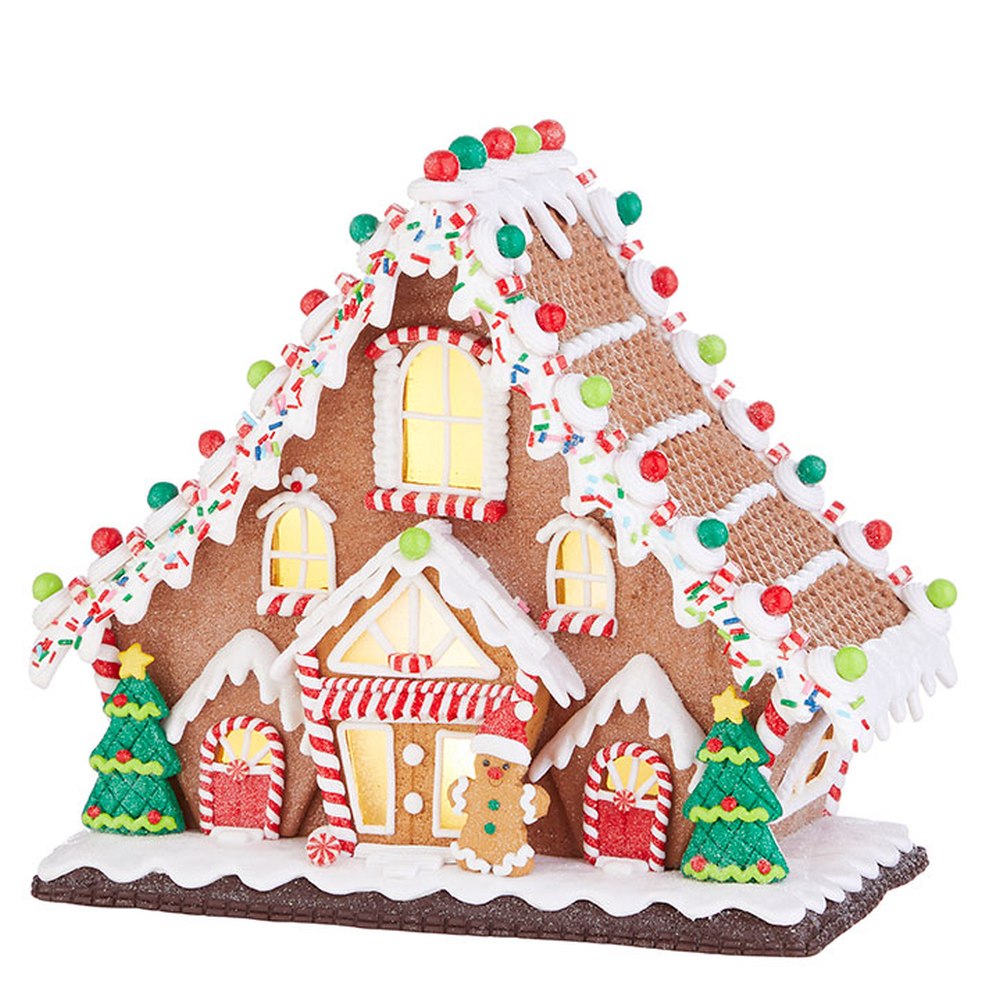 Raz Imports Kringle Candy Co. 11.5" Gingerbread Lighted Lodge