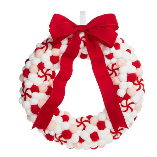 Raz Imports 2023 Jingle & Cocoa 22" Felt Peppermint Wreath