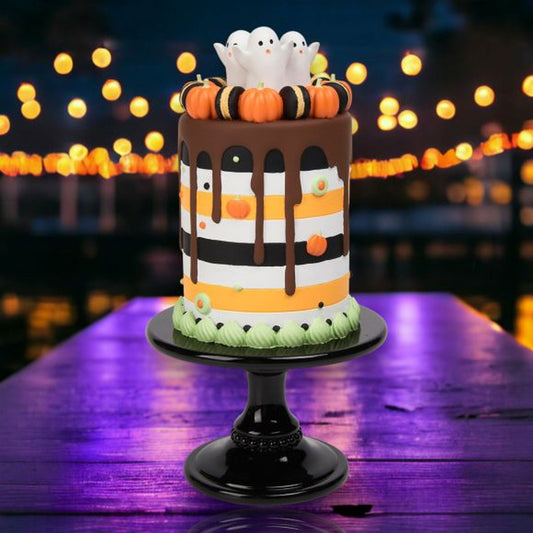 December Diamonds Halloween Carnival 15.5-Inch Halloween Drip Cake