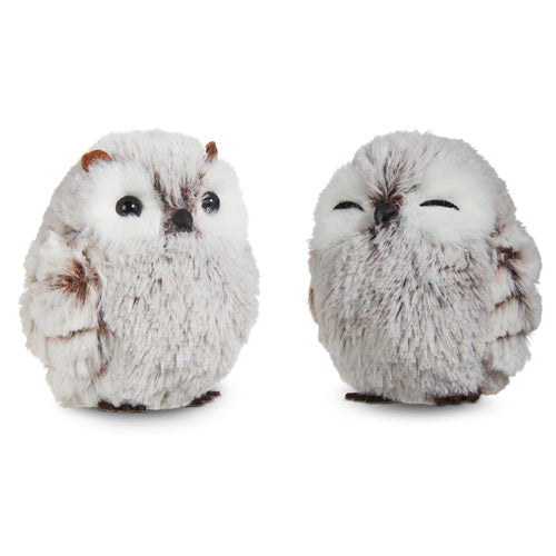 Raz Imports 2023 Natural Noel 4" Grey Owl Ornament, Asst of 2