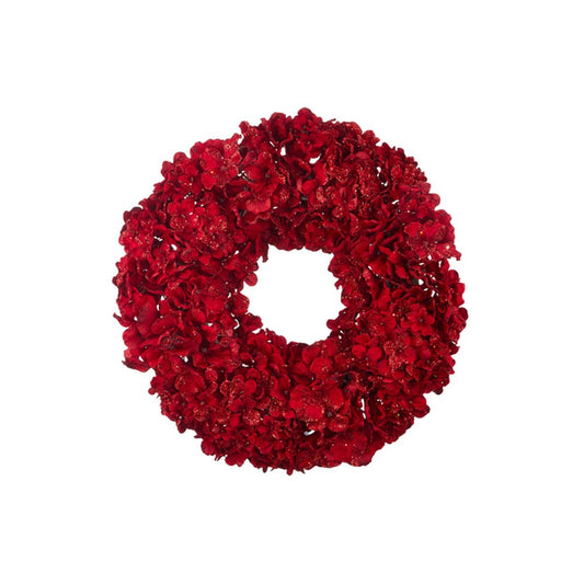 Raz Imports 2021 Christmas Eve 15.75-inch Red Glittered Floral Wreath