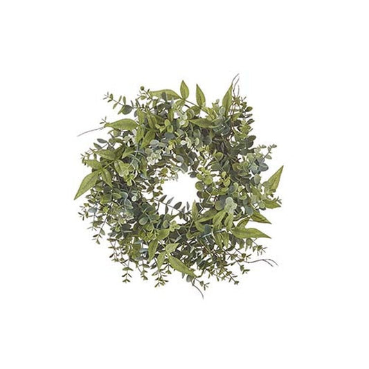 Raz Imports Boxwood 14" Eucalyptus And Berry Mini Wreath-Candle Ring