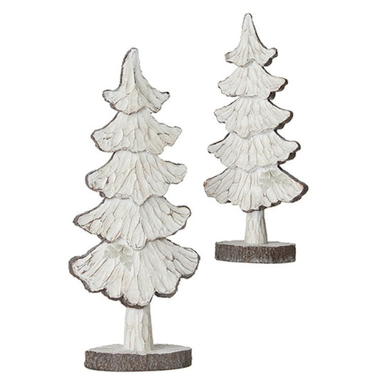 Raz Imports 2022 Winter Cottage 16" Distressed Tree, Set of 2