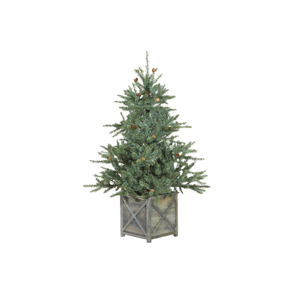 Raz Imports 2021 Greenery Snake Light Slim Flocked Alpine Fir Tree