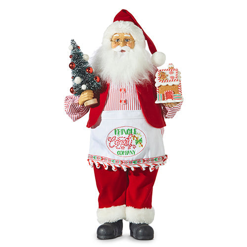 Raz Imports Jingle & Cocoa 18" Kringle Candy Co Santa With Apron