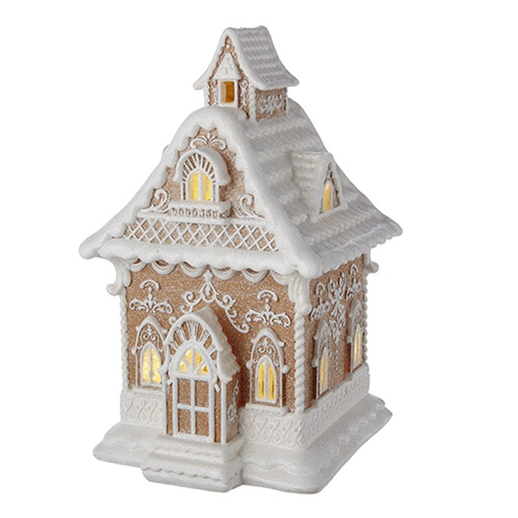 Raz Imports 2022 Holiday In Provence 13" White Icing Lighted Gingerbread House