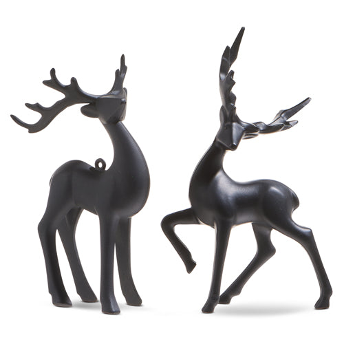 Raz Imports 2023 All Is Calm 5.5" Matte Black Deer Ornament, Asst of 2