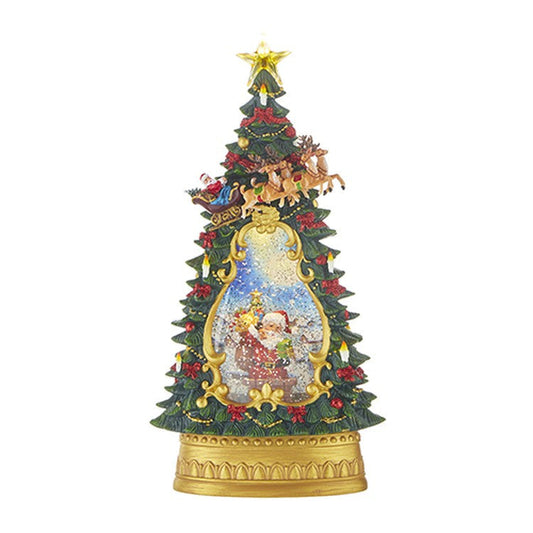 Raz Imports 2022 13.75" Santa In Chimney Lighted Water Tree