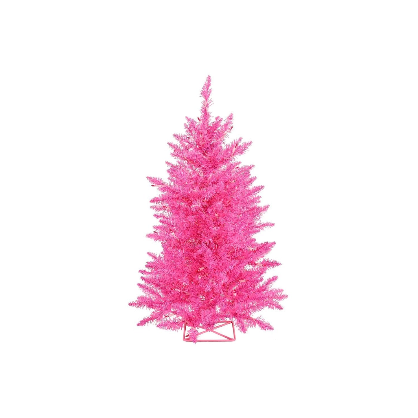 Vickerman 2' Hot Pink Artificial Christmas Tree, Pink Dura-Lit Led Lights