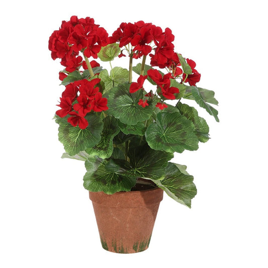 Raz Imports Home Sweet Home 17" Red Potted Geranium