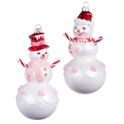 Raz Imports 2023 Jingle & Cocoa 6.25" Peppermint Snowman Ornament, Asst of 2