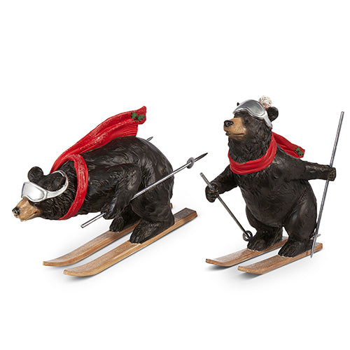 Raz Imports 2023 Dashing Through The Snow 12.5" Skiing Black Bear, Asst of 2