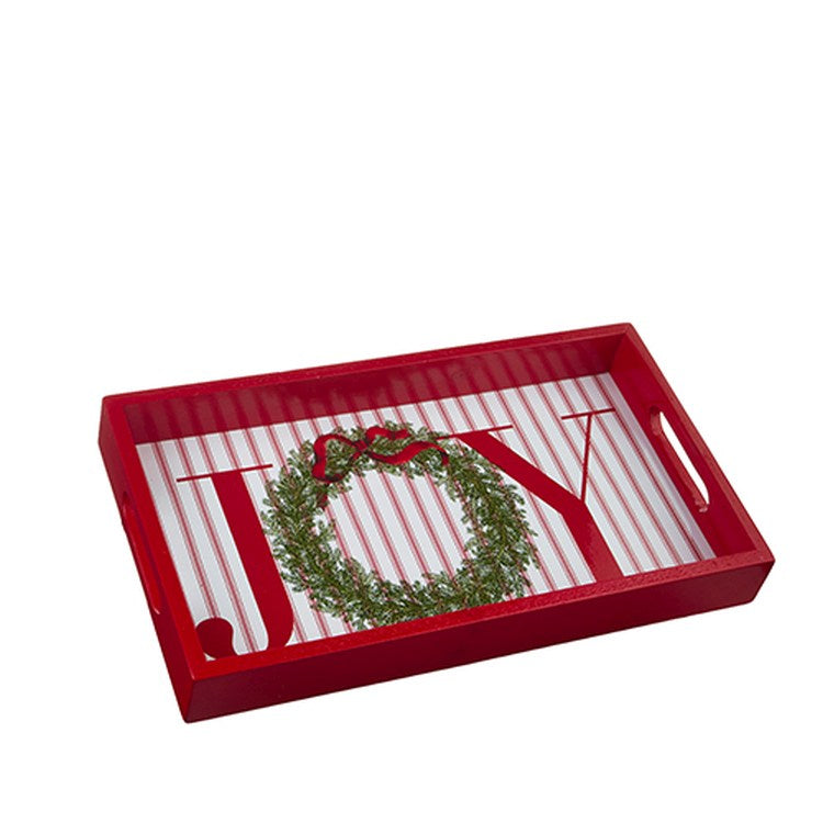 Raz Imports 2022 Countryside Christmas 16.25" Joy Wreath Tray