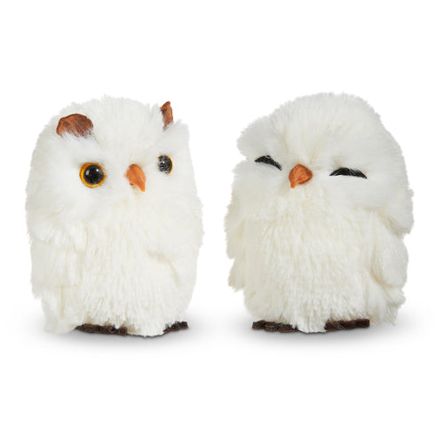 Raz Imports 2023 Natural Noel 3" White Owl Ornament, Asst of 2