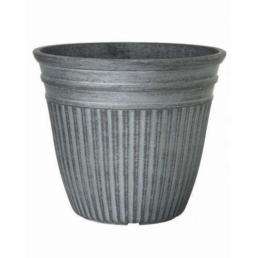 Regency International Fiber Resin Corrugated Planter 15"D X 13.5"H"