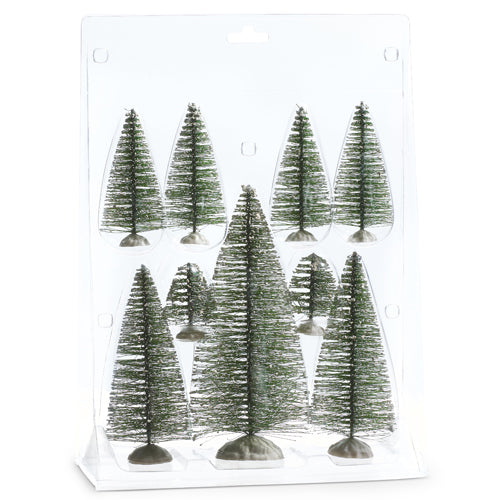 Raz Imports 2023 Dashing Through The Snow 7.5" Box of 9 Bottle Brush Trees