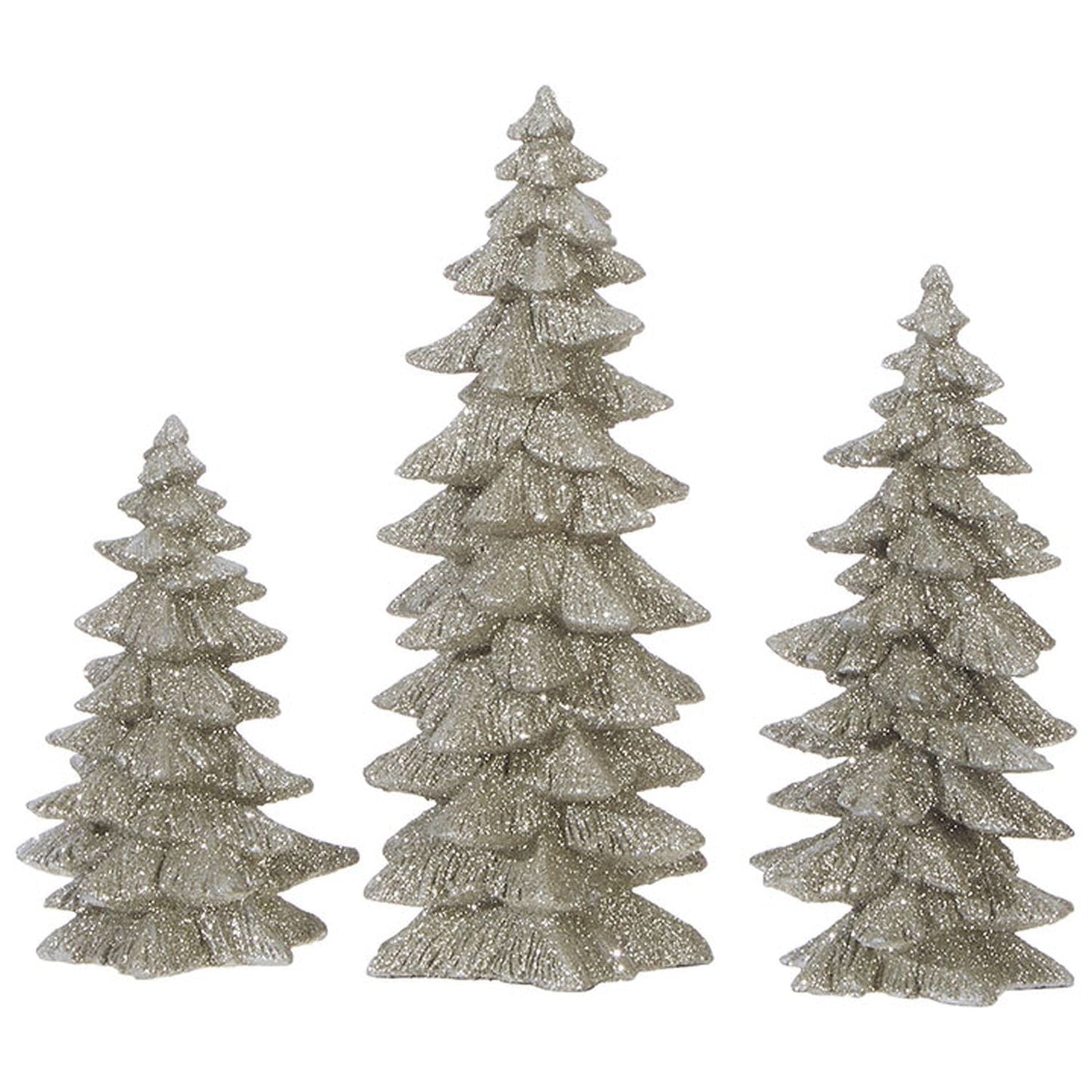 Raz Imports All That Glistens 7.5" Glittered Tree, Set of 3