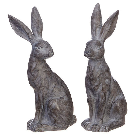 Raz Imports Botanical Farmhouse Rabbit Figurines A/2