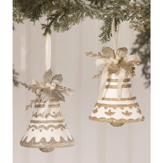 Bethany Lowe Peaceful Christmas I Heard The Bells Ornament, Set Of 2, Assortment