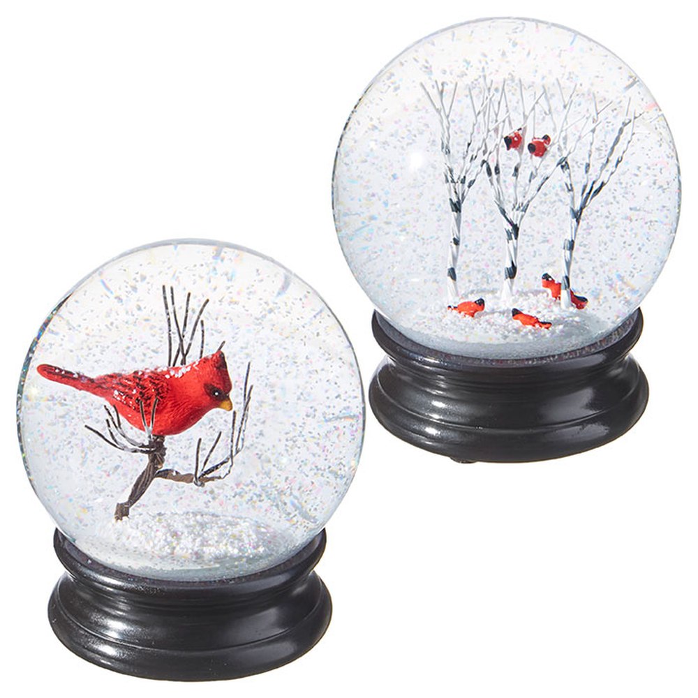 Raz Imports Mister Snowman 4.75-Inch Cardinal Water Globe Assortment of 2