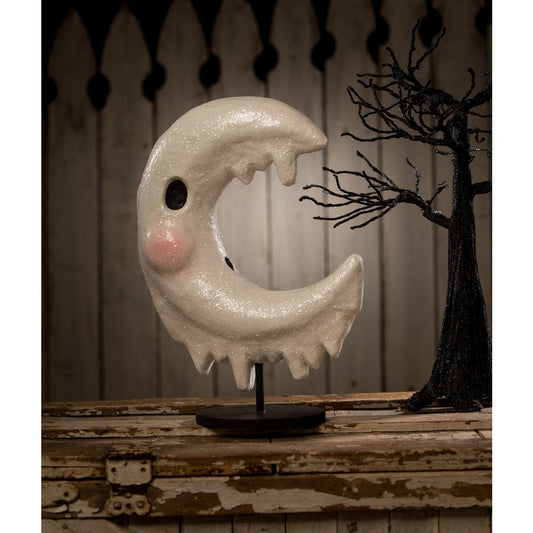 Bethany Lowe Ghostly Moon Paper Mache Figurine