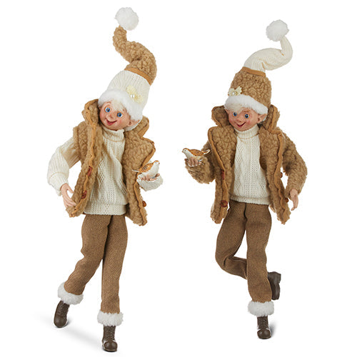 Raz Imports 2023 Natural Noel 16" Cozy Posable Elf, Asst of 2