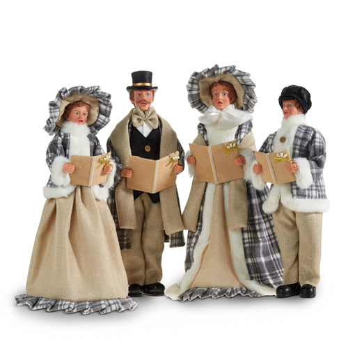 Raz Imports 2023 All Is Calm 17.75" Carolers, Set of 4