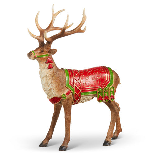 Raz Imports 2023 Classic Carols 12.5" Saddled Reindeer