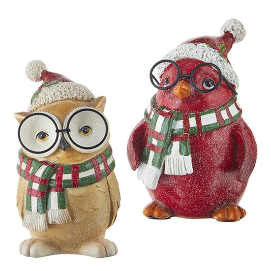 Raz Imports 2022 North Pole Friends 5.75" Bird With Glasses, Asst Of 2