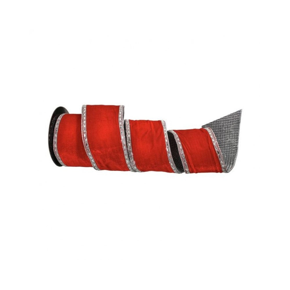 Regency International Embroidered Jewel Edge Velvet Ribbon, 4 inches x 5 Yards