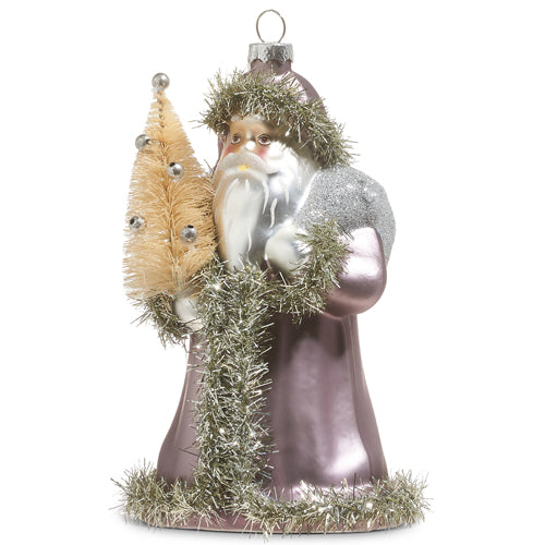 Raz Imports 2023 Winter Frost 7" Amethyst Santa Ornament