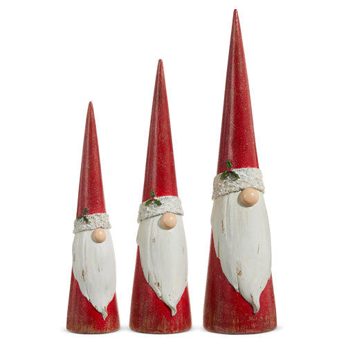 Raz Imports 2023 Heartfelt Holiday 15.5" Cone Santa Gnomes, Set of 3