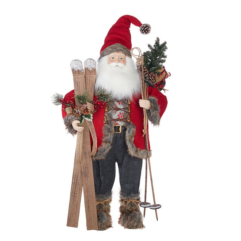 Raz Imports Yuletide Gathering 37" Santa with Skis