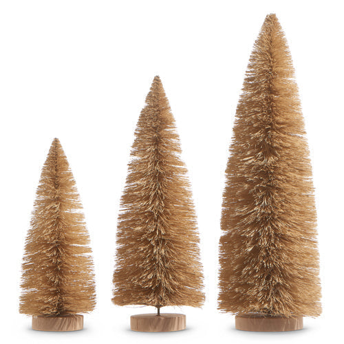 Raz Imports 2023 All Is Calm 15" Natural Bottle Brush Trees, Set of 3