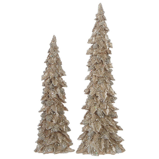 Raz Imports Star Of Wonder 19.5" Glittered Holly Tree, Set of 2