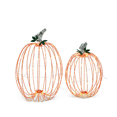 Raz Imports Lights 2023 25" Lighted Pumpkins, Set of 2