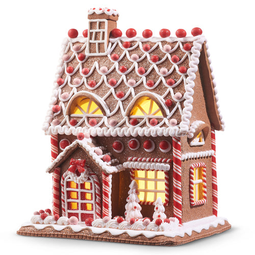 Raz Imports 2023 Jingle & Cocoa 12" Lighted Gingerbread House