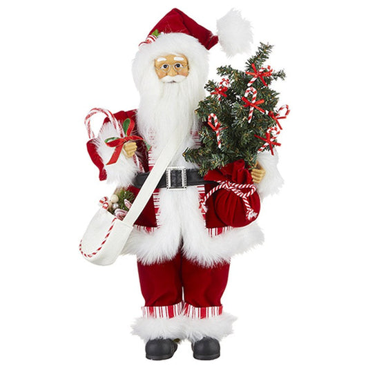 Raz Imports 2022 Merrymint 18.75" Peppermint Santa With Tree