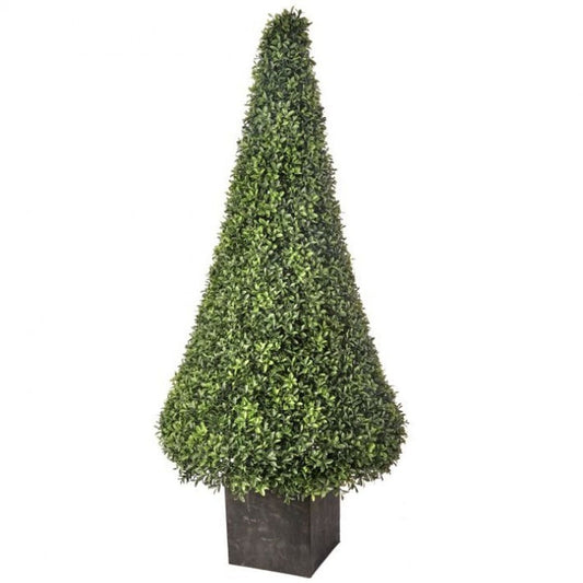 Regency International Potted UV Ok Plastic American Boxwood Flair Cone 53"